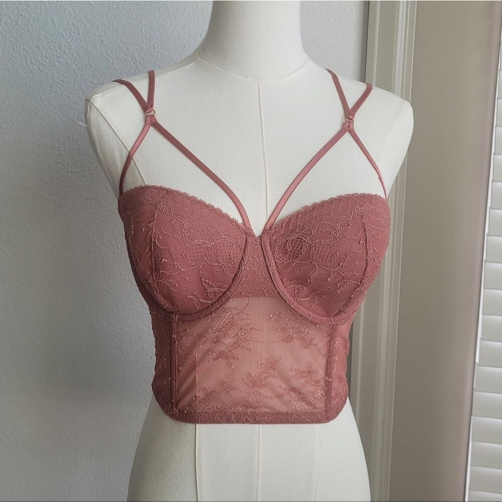 Victoria's Secret Very Sexy Lightly-Lined Cutout Bustier Top 34D Pink